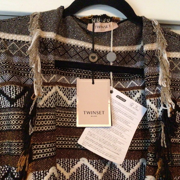 TWINSET /FRINGE.KNIT.SWEATER.CARDIGAN.JACKET.NWT - Picture 5 of 11